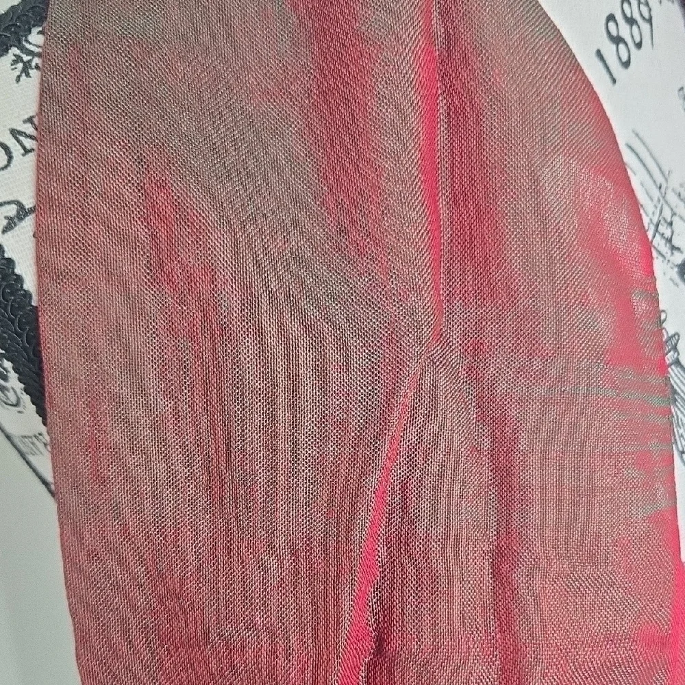 Red and Brown Fringed Scarf